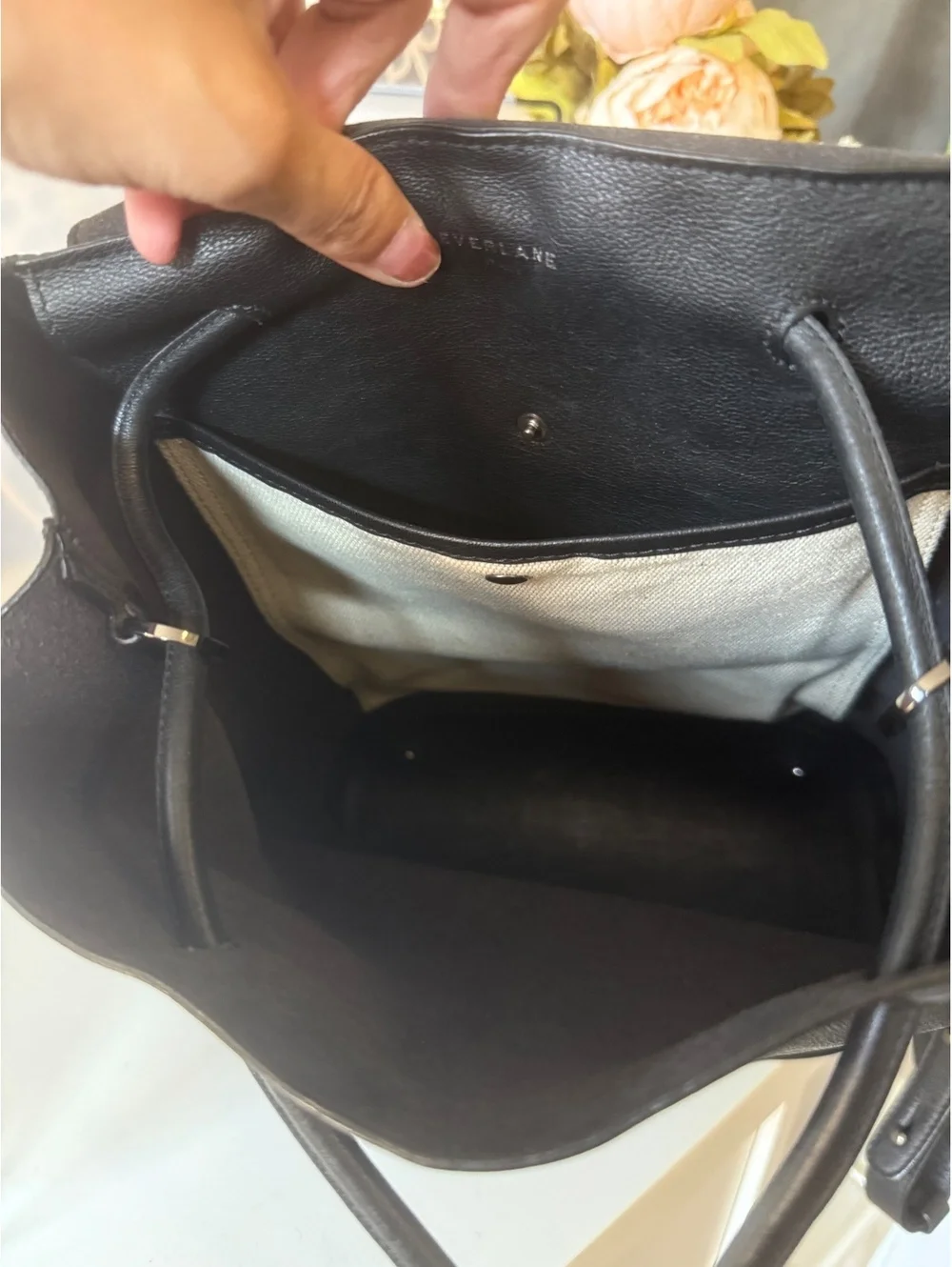 Everlane The Petra Italian Leather Backpack Black